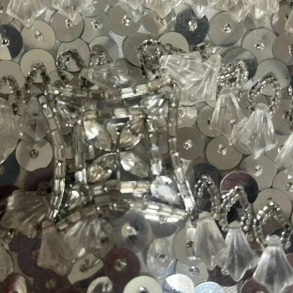 Vintage Evening Bag with Sequins, Beads & and  Vintage Brooch - Picture 10 of 10